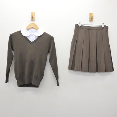 【中古】京都府 ノートルダム学院小学校 女子制服 3点（ニット・シャツ・スカート）sf035430