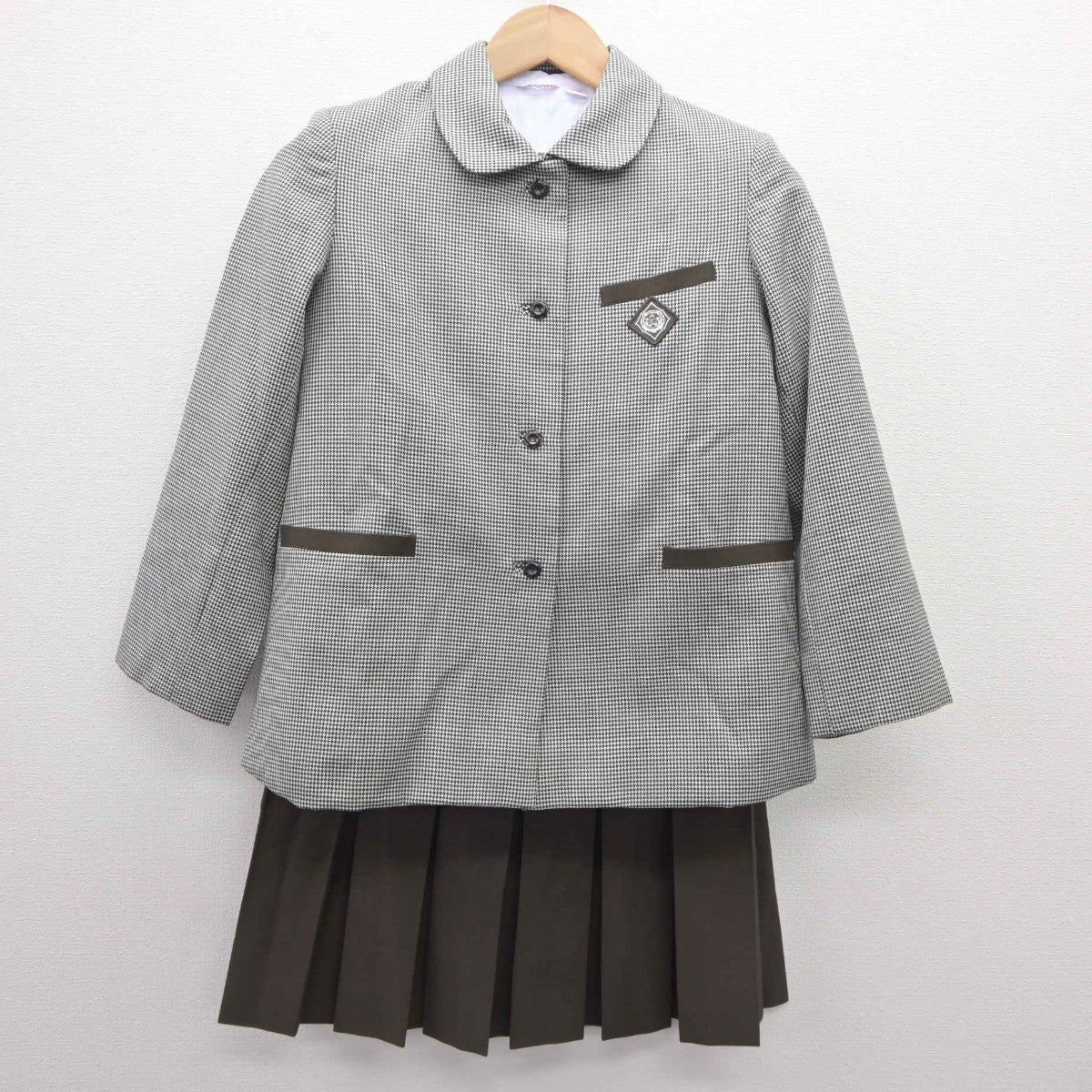 【中古】京都府 ノートルダム学院小学校 女子制服 4点（ブレザー・ニット・シャツ・スカート）sf035433