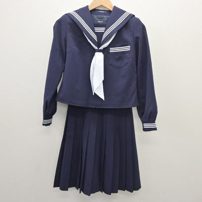 【中古】富山県 氷見市立西条中学校 女子制服 3点（セーラー服・スカート）sf035474