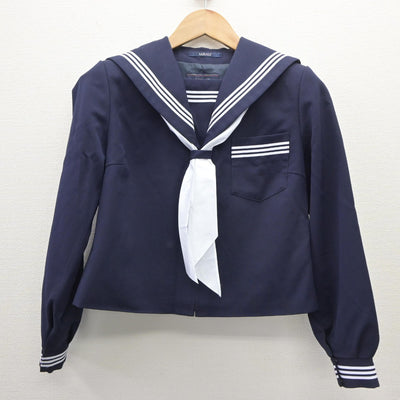 【中古】富山県 氷見市立西条中学校 女子制服 3点（セーラー服・スカート）sf035474