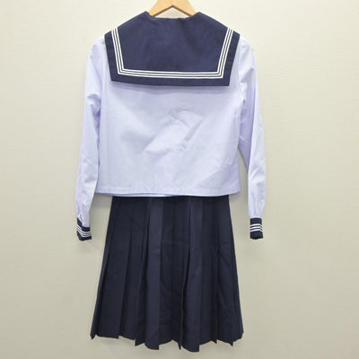 【中古】富山県 氷見市立西条中学校 女子制服 2点（セーラー服・スカート）sf035476