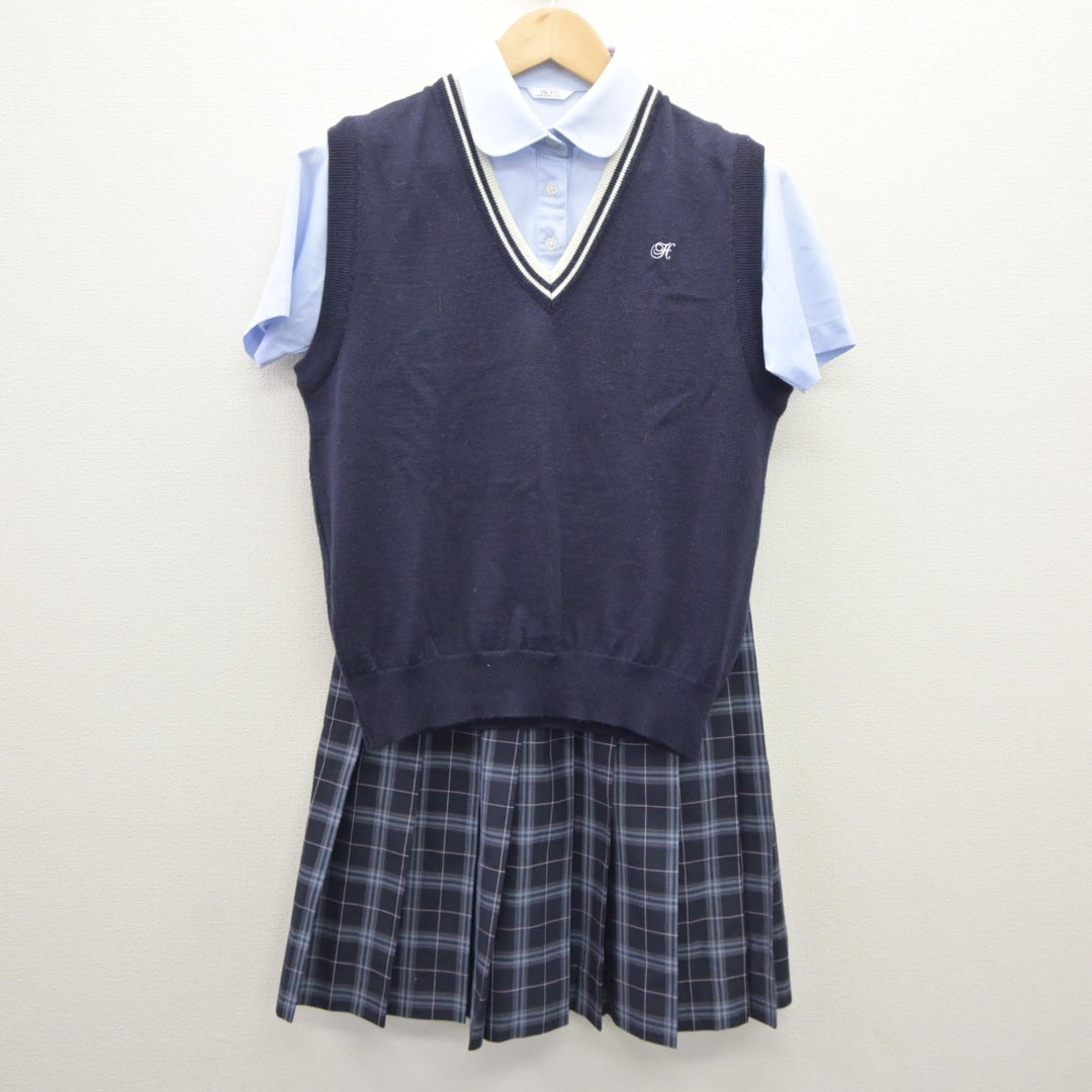 【中古】富山県 氷見高等学校 女子制服 4点（ニットベスト・シャツ・スカート）sf035480 | 中古制服通販パレイド