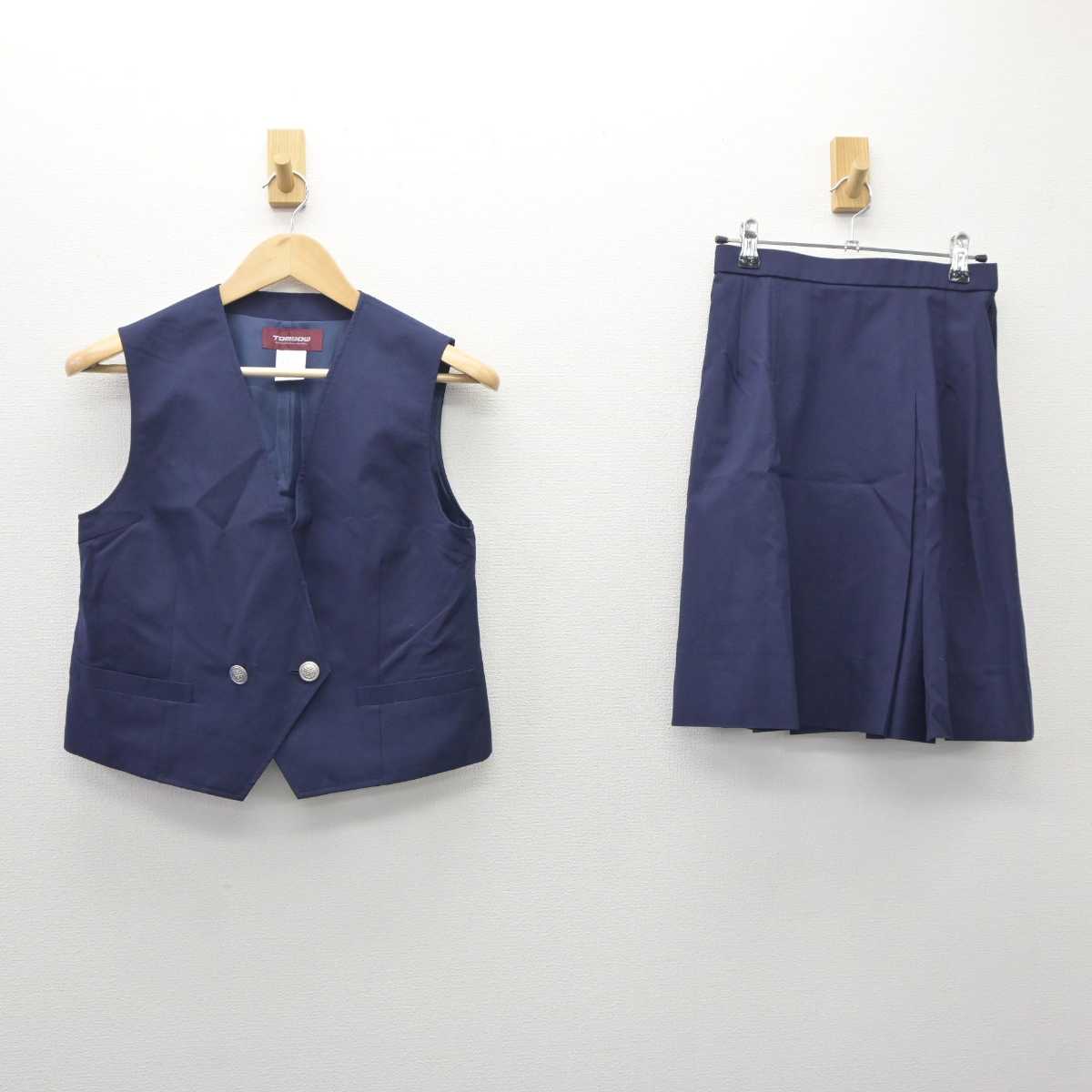 【中古】神奈川県 左近山中学校 女子制服 2点（ベスト・スカート）sf035513