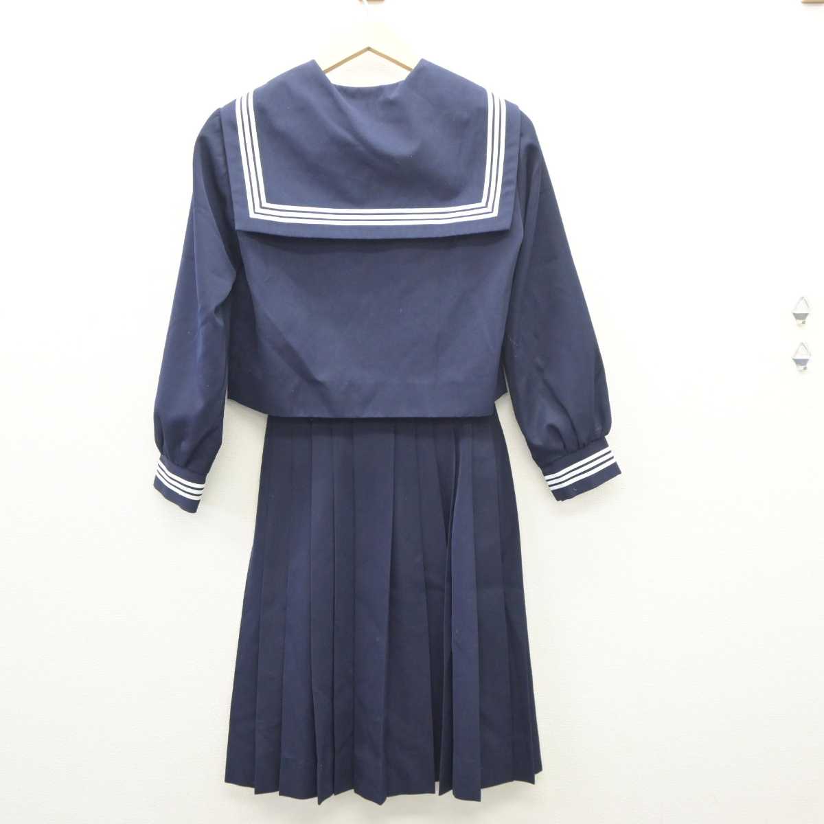 【中古】静岡県 菊川市立西中学校 女子制服 3点（セーラー服・スカート）sf035514