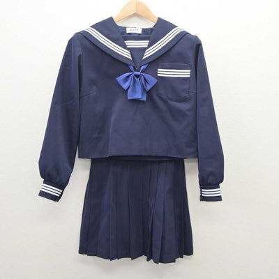 【中古】静岡県 菊川市立西中学校 女子制服 3点（セーラー服・スカート）sf035515