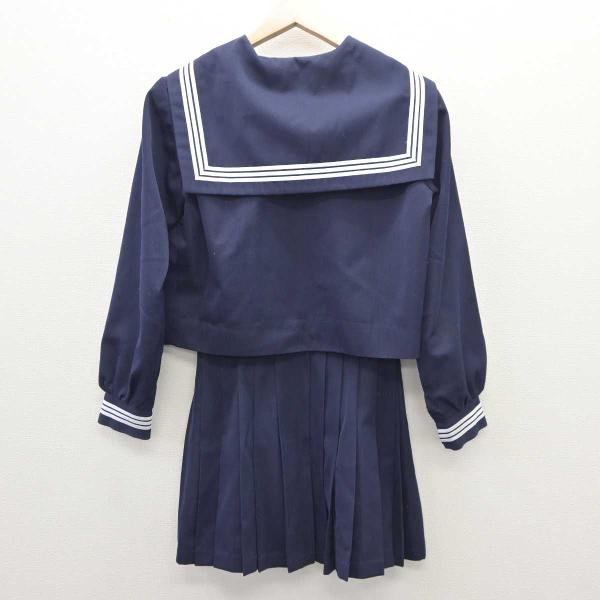 【中古】静岡県 菊川市立西中学校 女子制服 3点（セーラー服・スカート）sf035515