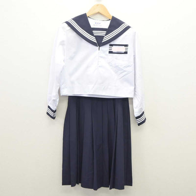 【中古】静岡県 菊川市立西中学校 女子制服 3点（セーラー服・セーラー服・スカート）sf035516