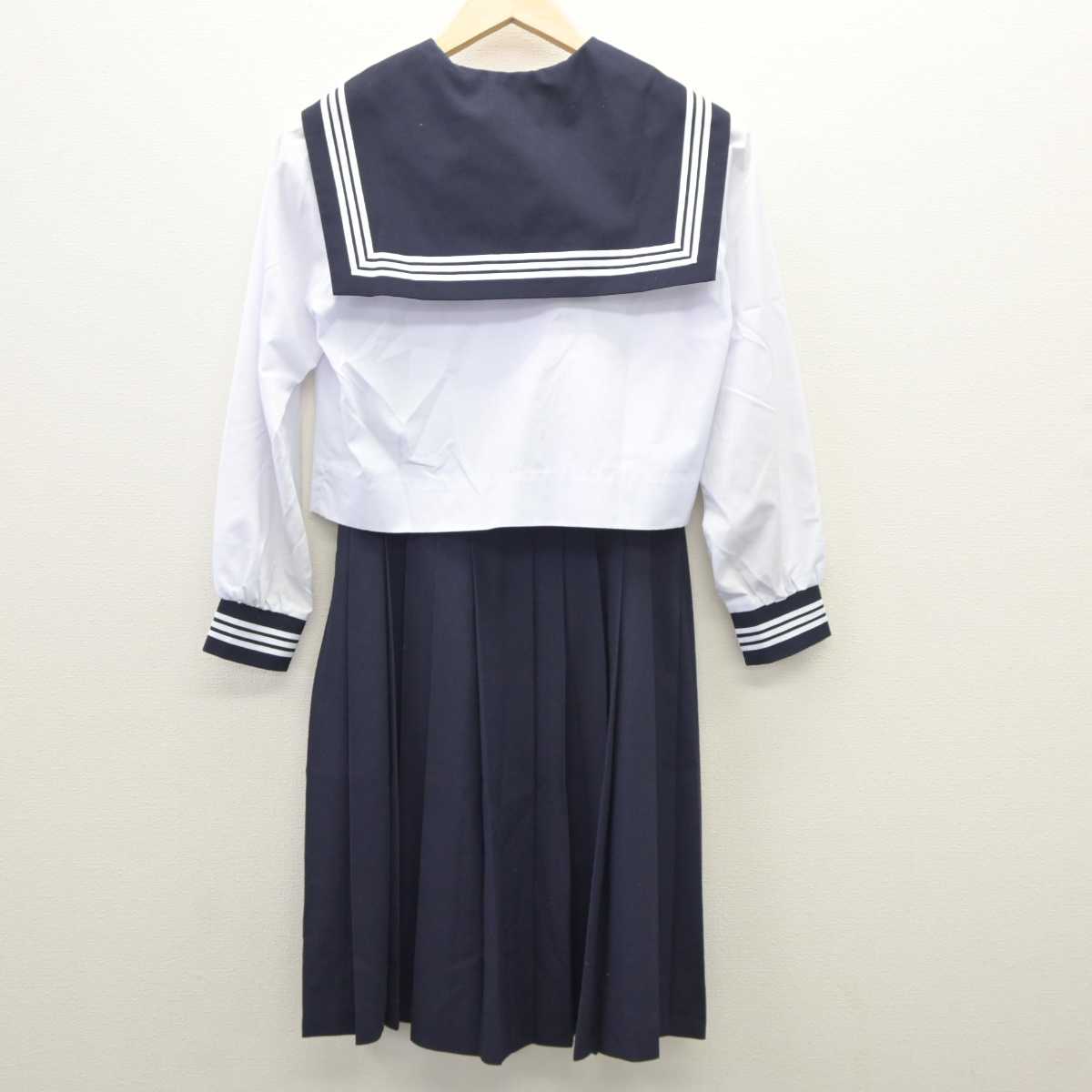 【中古】静岡県 菊川市立西中学校 女子制服 3点（セーラー服・セーラー服・スカート）sf035516