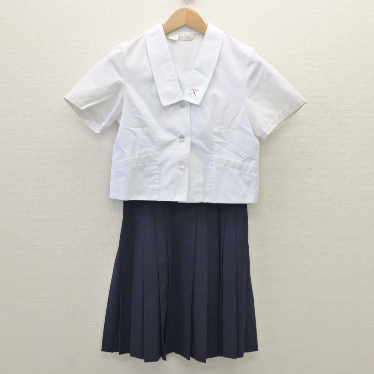 【中古】静岡県 掛川市立西高等学校 女子制服 2点（シャツ・スカート）sf035521