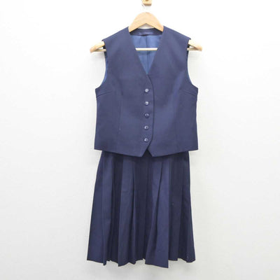 【中古】千葉県 船橋高等学校 女子制服 2点（ベスト・スカート）sf035523