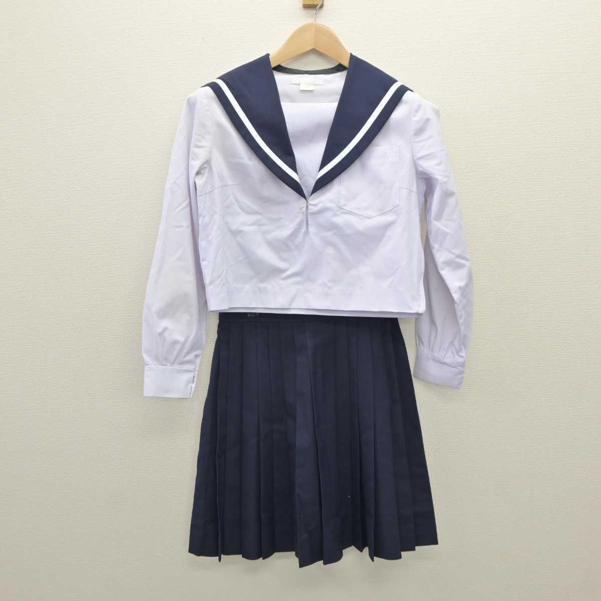 【中古】愛知県 松蔭高等学校 女子制服 4点（セーラー服・セーラー服・スカート）sf035529