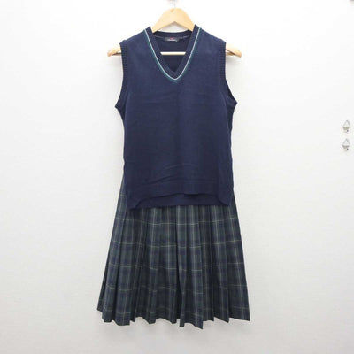 【中古】北海道 厚別南中学校 女子制服 4点（ブレザー・ニットベスト・スカート）sf035544