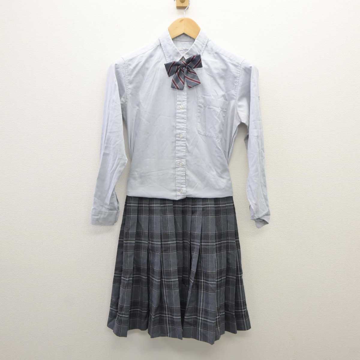 【中古】埼玉県 浦和実業中学高等学校 女子制服 3点（シャツ・スカート）sf035558