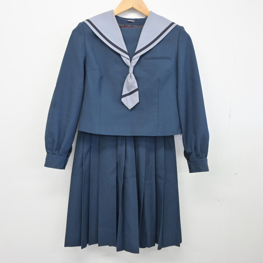 【中古】栃木県 大田原市立若草中学校 女子制服 3点（セーラー服・スカート）sf036008