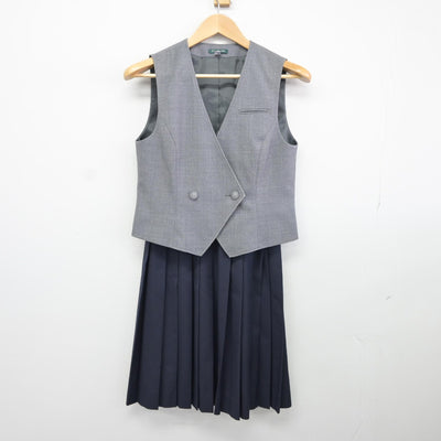 【中古】群馬県 前橋市立第一中学校 女子制服 2点（ベスト・スカート）sf036026