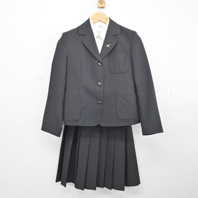 【中古】群馬県 前橋商業高等学校 女子制服 4点（ブレザー・ベスト・シャツ・スカート）sf036035