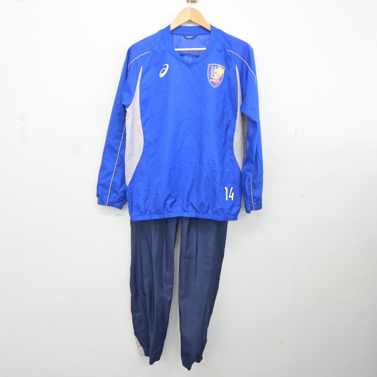 【中古】広島県 広島工業高等学校/サッカー部ユニフォーム 男子制服 2点（部活ユニフォーム 上・部活ユニフォーム 下）sf036048