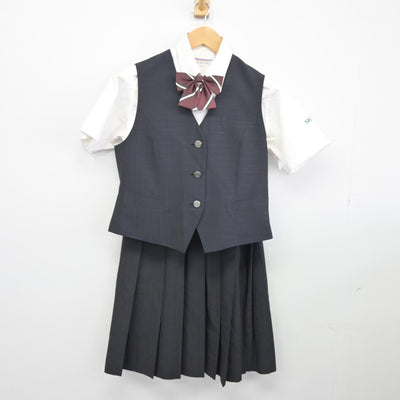 【中古】埼玉県 栄東中学高等学校 女子制服 4点（ベスト・シャツ・スカート）sf036052