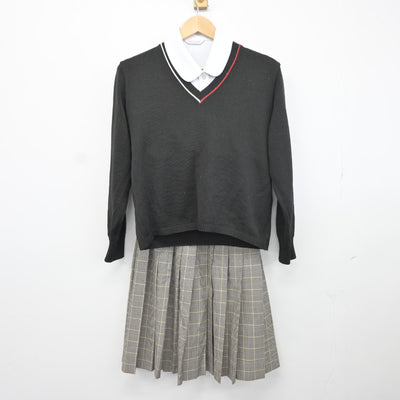 【中古】福岡県 久留米学園高等学校 女子制服 4点（ブレザー・シャツ・ニット・スカート）sf036070