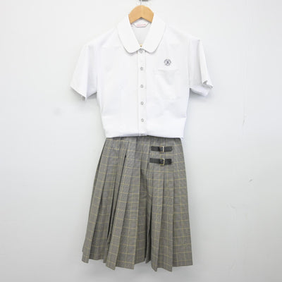 【中古】福岡県 久留米学園高等学校 女子制服 2点（シャツ・スカート）sf036072