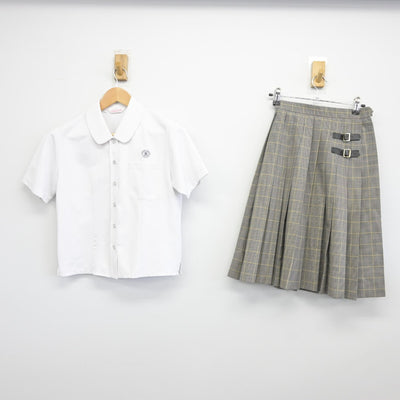 【中古】福岡県 久留米学園高等学校 女子制服 2点（シャツ・スカート）sf036072