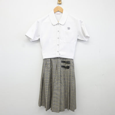 【中古】福岡県 久留米学園高等学校 女子制服 2点（シャツ・スカート）sf036073