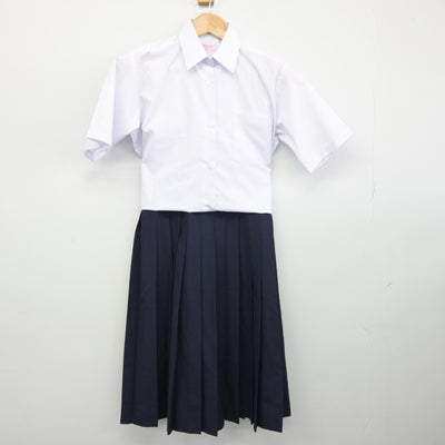 【中古】栃木県 下野市立国分寺中学校 女子制服 2点（シャツ・スカート）sf036096