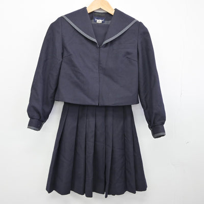 【中古】千葉県 市川学園中学校 女子制服 2点（セーラー服・スカート）sf036099