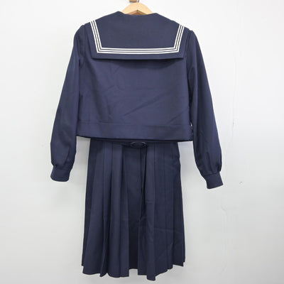 【中古】福岡県 北九州市立永犬丸中学校 女子制服 3点（セーラー服・ジャンパースカート）sf036103