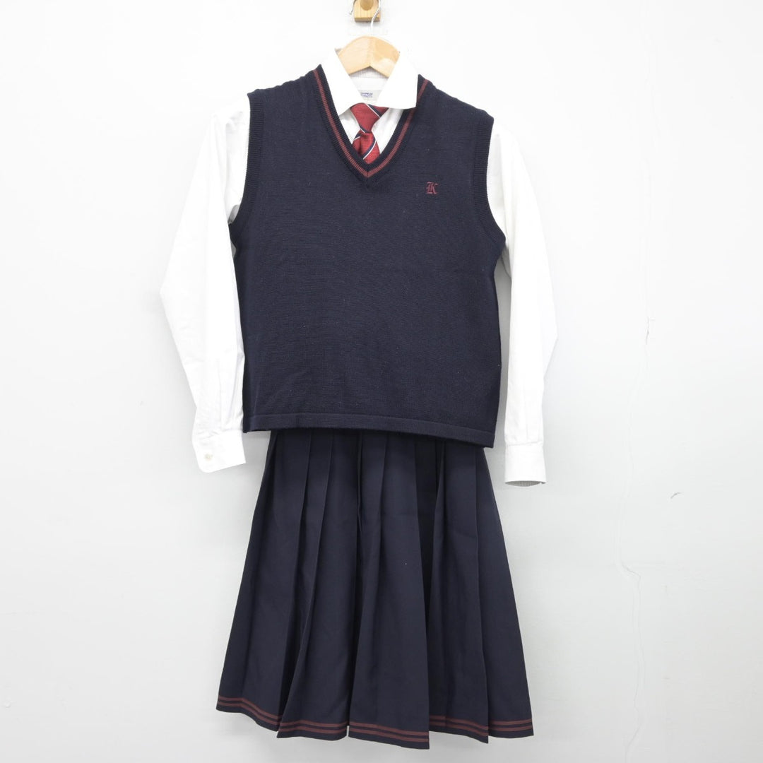 【中古】静岡県 浜松開誠館高等学校 女子制服 5点（ニットベスト・シャツ・スカート）sf036117 | 中古制服通販パレイド