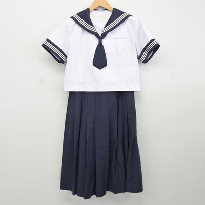 【中古】千葉県 和洋国府台女子中学校 女子制服 3点（セーラー服・ジャンパースカート）sf036132