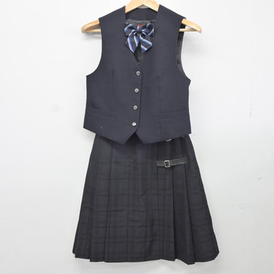 【中古】東京都 東京都市大学等々力高等学校 女子制服 4点（ブレザー・ベスト・スカート）sf036142