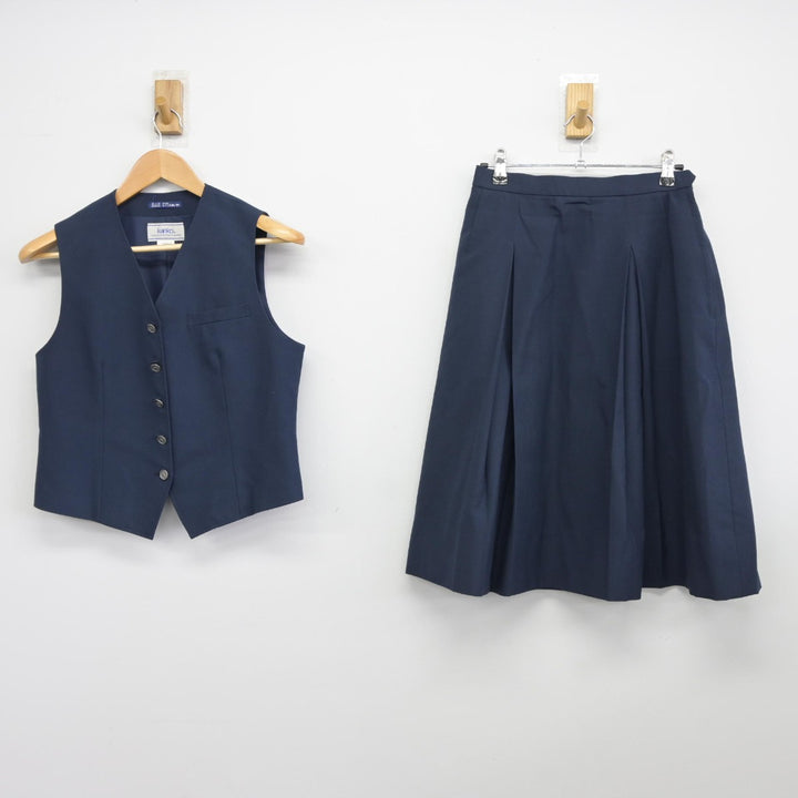 【中古】神奈川県 宮前平中学校 女子制服 2点（ベスト・スカート）sf036147