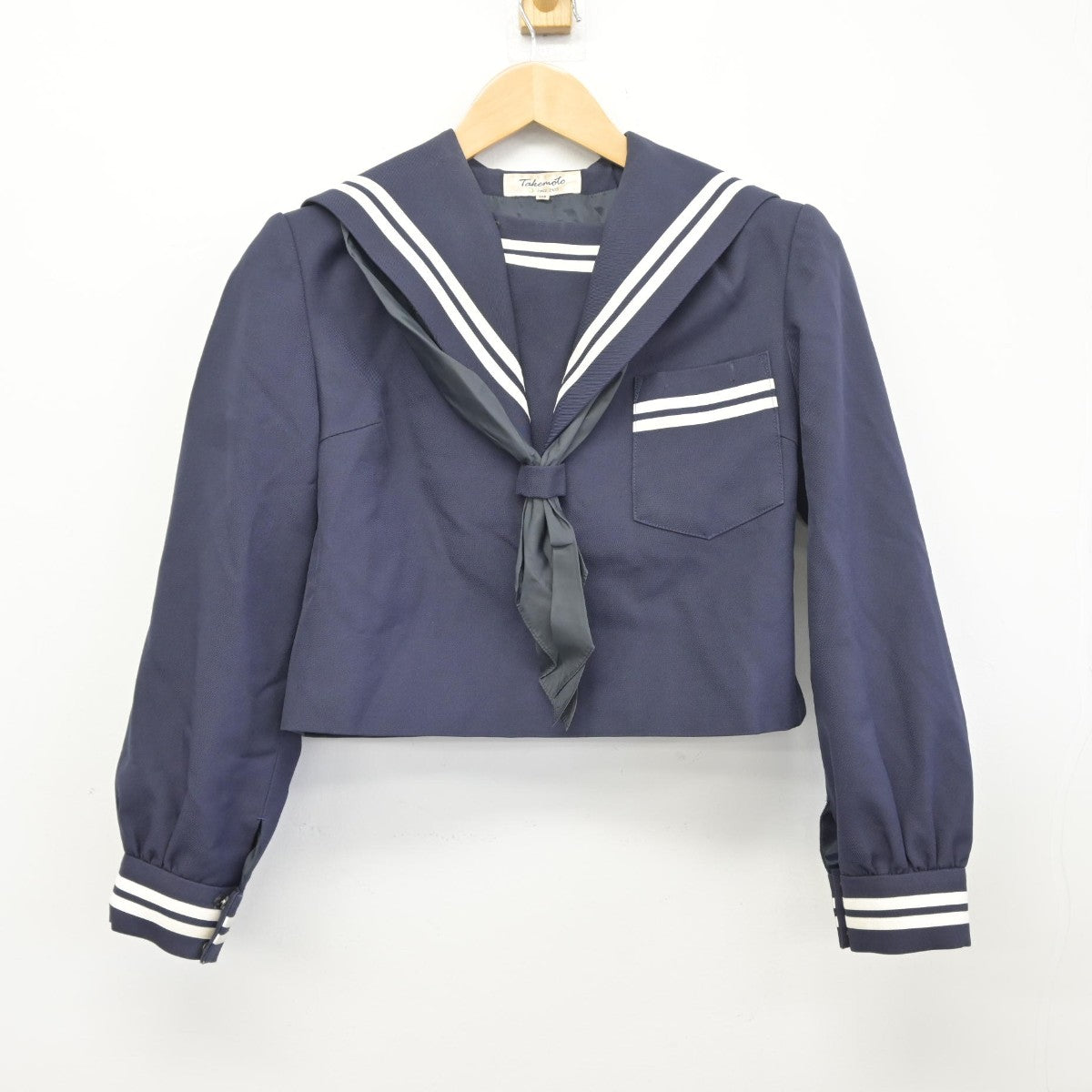 【中古】熊本県 託麻中学校 女子制服 3点（セーラー服・ジャンパースカート）sf036200