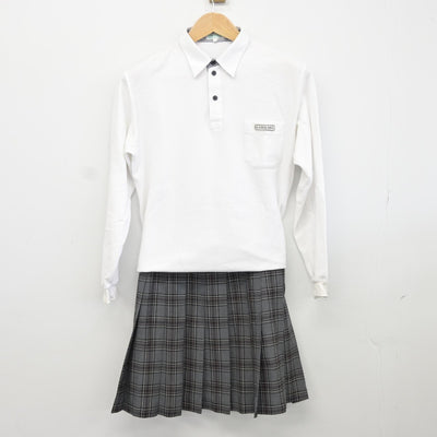 【中古】京都府 神川中学校 女子制服 2点（シャツ・スカート）sf036209