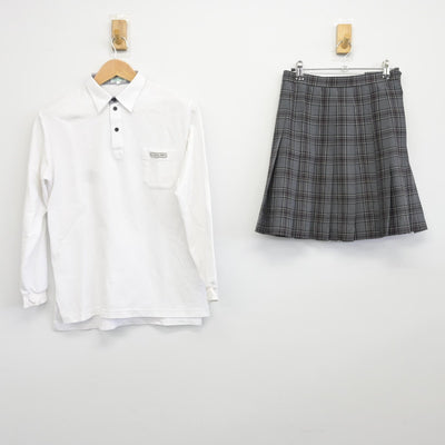 【中古】京都府 神川中学校 女子制服 2点（シャツ・スカート）sf036209