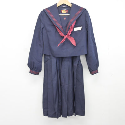 【中古】福岡県 御陵中学校 女子制服 3点（セーラー服・ジャンパースカート）sf036217