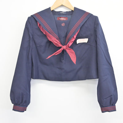 【中古】福岡県 御陵中学校 女子制服 3点（セーラー服・ジャンパースカート）sf036217