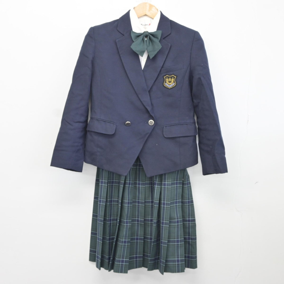 【中古】福岡県 宇美商業高等学校 女子制服 4点（ブレザー・シャツ・スカート）sf036220