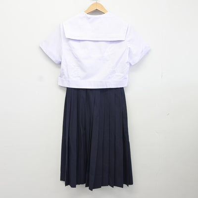 【中古】福岡県 飯塚日新館中学校 女子制服 3点（セーラー服・スカート）sf036227