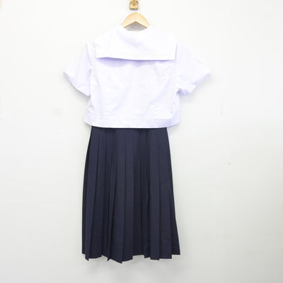 【中古】福岡県 飯塚日新館中学校 女子制服 3点（セーラー服・スカート）sf036229