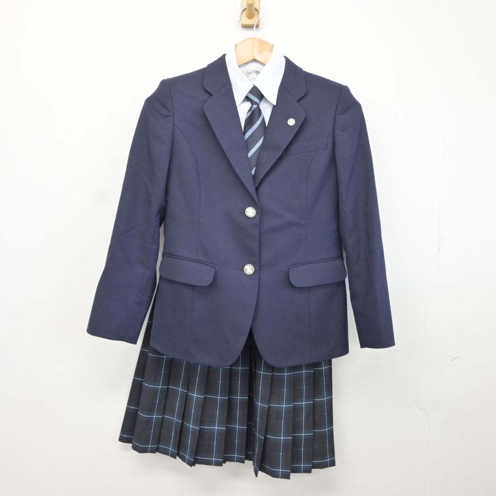 【中古】福島県 小名浜海星高等学校 女子制服 6点（ブレザー・シャツ・スカート）sf036275