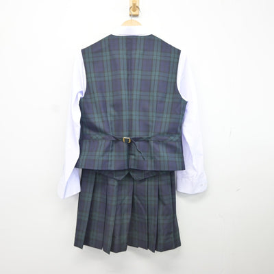 【中古】宮崎県 鵬翔高等学校 女子制服 3点（ベスト・シャツ・スカート）sf036288