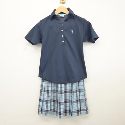 【中古】 クラーク記念国際高等学校 女子制服 2点（シャツ・スカート）sf036307