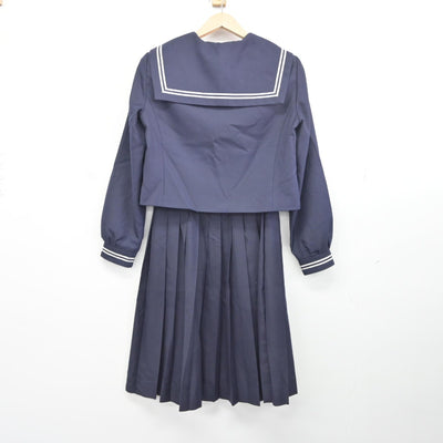 【中古】愛知県 豊橋市立豊岡中学校 女子制服 2点（セーラー服・スカート）sf036346