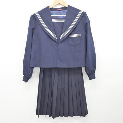 【中古】岐阜県 大垣市立赤坂中学校 女子制服 3点（セーラー服・スカート・スカート）sf036366