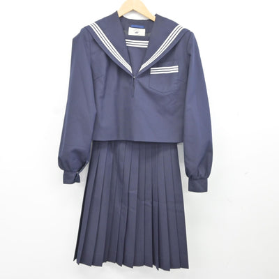 【中古】岐阜県 大垣市立赤坂中学校 女子制服 3点（セーラー服・スカート・スカート）sf036367