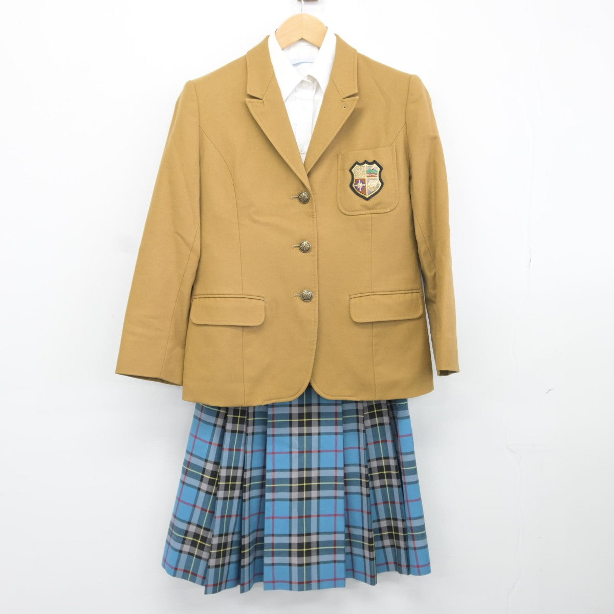 【中古】熊本県 熊本マリスト学園中学校高等学校 女子制服 4点（ブレザー・ニット・シャツ・スカート）sf036381