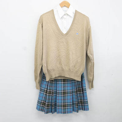 【中古】熊本県 熊本マリスト学園中学校高等学校 女子制服 4点（ブレザー・ニット・シャツ・スカート）sf036381