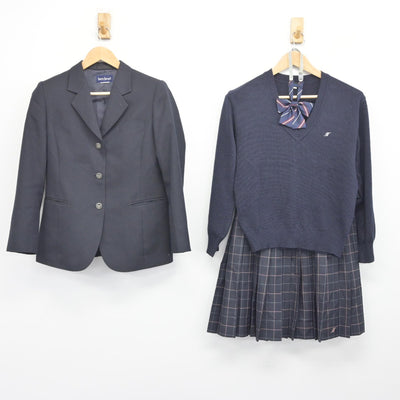 【中古】東京都 日本橋高等学校 女子制服 4点（ブレザー・ニット・スカート）sf036397